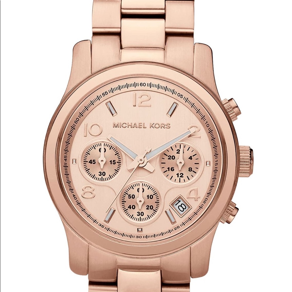 Michael Kors 'Runway' Rose Gold Plated Watch, 37mm
